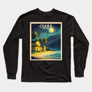 Ceara Brazil Starry Night Vintage Tourism Travel Poster Long Sleeve T-Shirt